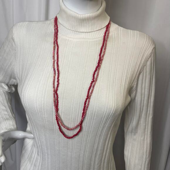 set of two pair 1980s wrap beads lighter and darker shades of pink mauve - Picture 15 of 16